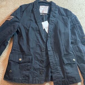 Zadig & Voltaire Black Button-Up Blazer